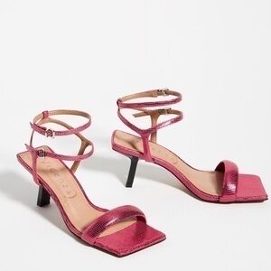 Anthropologie Vicenza Strappy Metallic Heels